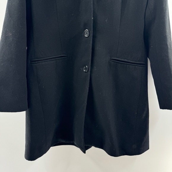 Cicada Black Pea Coat Trench Coat 2000s Style XXL with Front Pockets - Picture 3 of 7